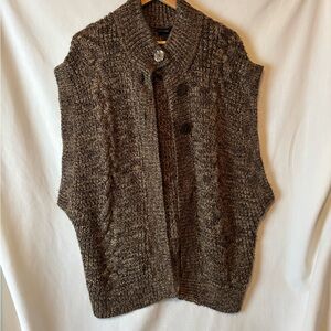 Brown Knit Sweater Vest